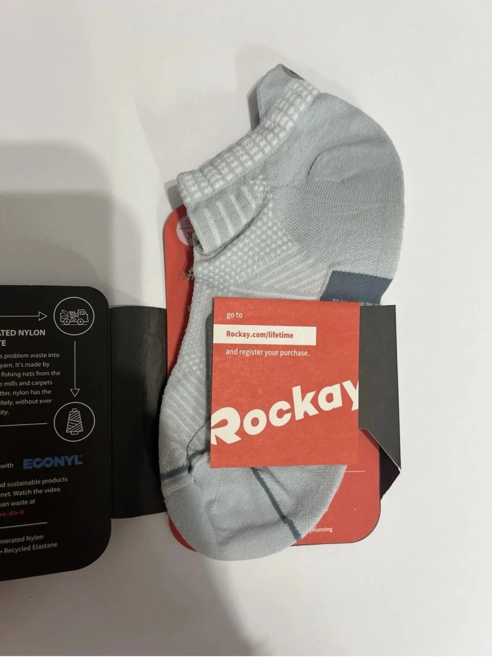 NWT Rockay Accelerate Running Socks XL Light Blue Ankle No-Show